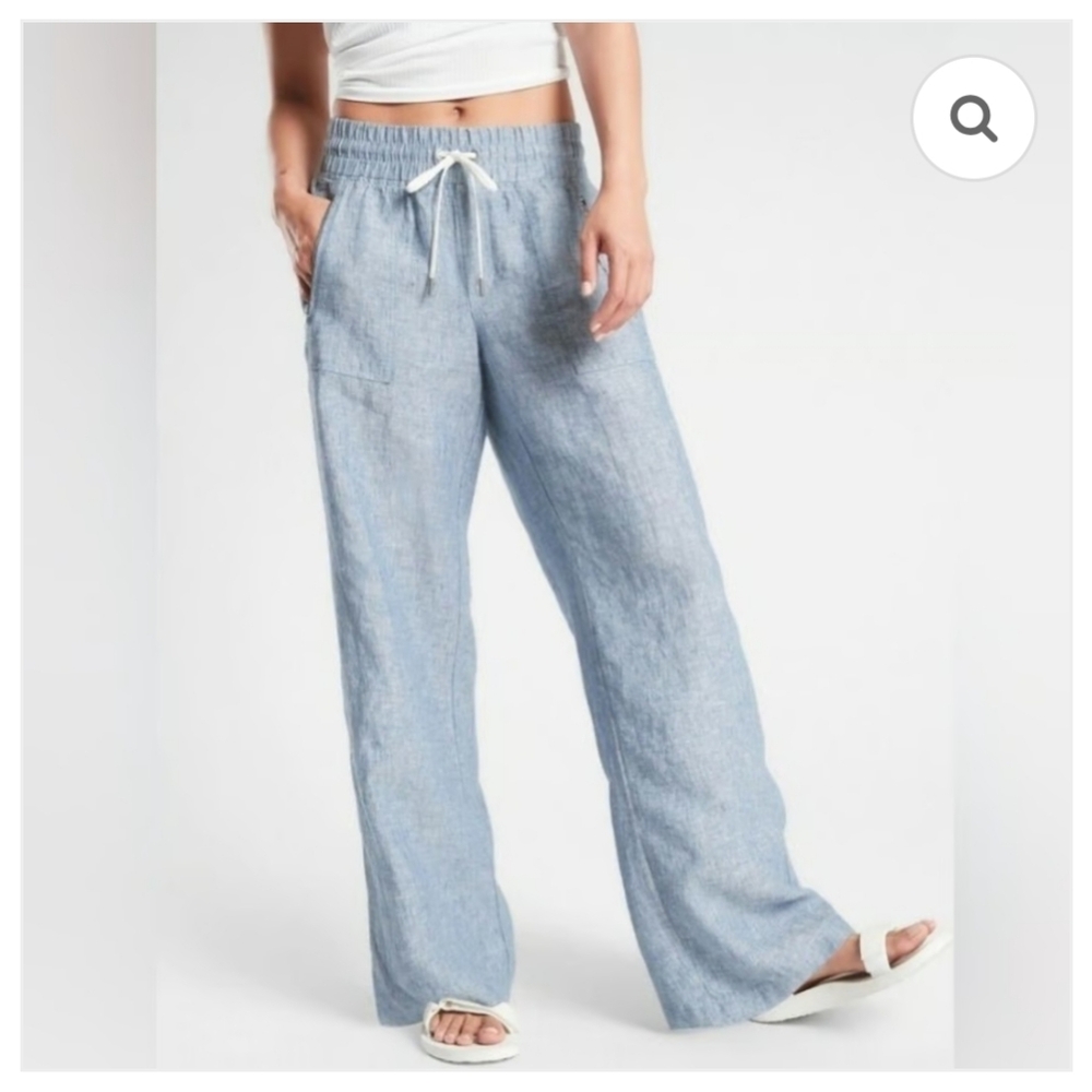 16 TALL! NWT 100%Linen Athleta Wide Leg Pants